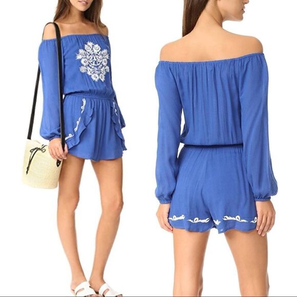Lovers + Friends Carmella Embroidered Romper - Picture 1 of 8